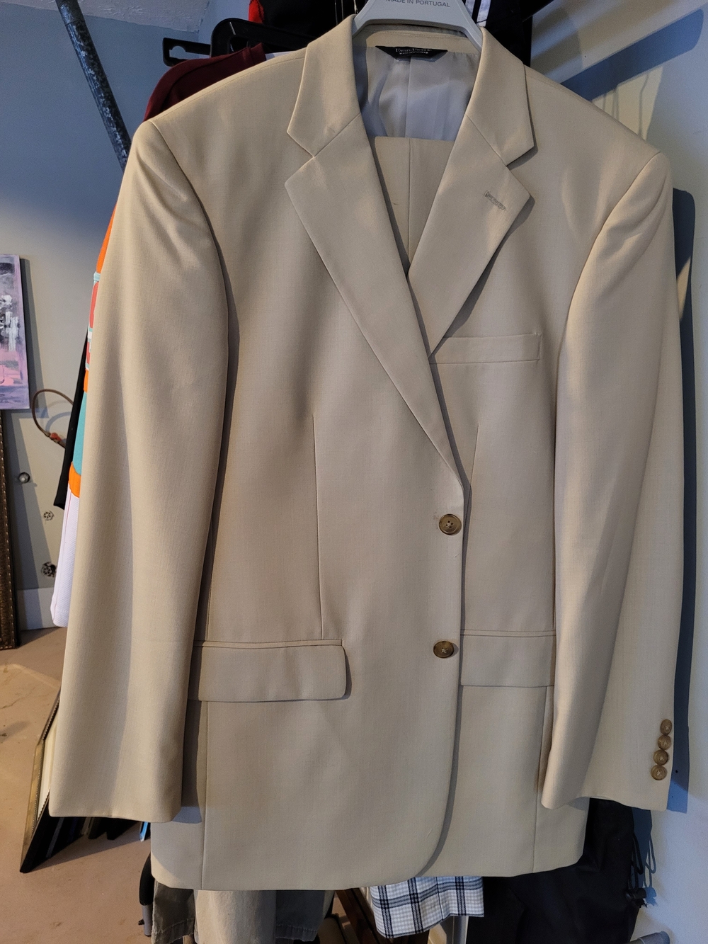 Evan Picone Beige/Cream Single-Breasted Blazer